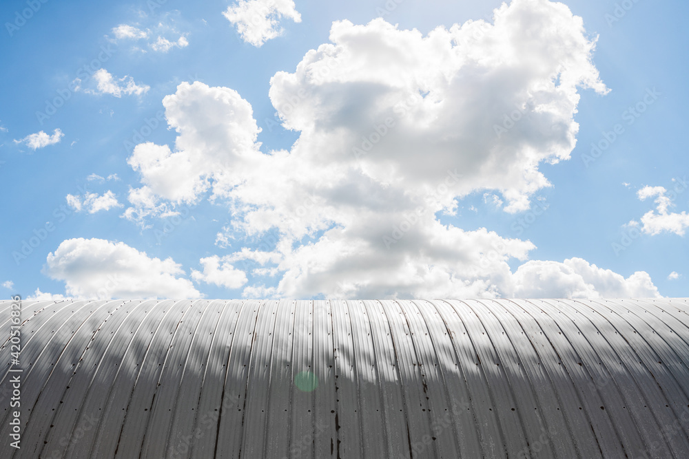 garage against blue sky garage against blue sky