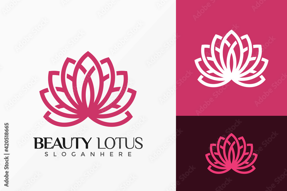 Flower Line Art Beauty Lotus Logo Vector Design. Abstract emblem, designs concept, logos, logotype element for template. Flower Line Art Beauty Lotus Logo Vector Design. Abstract emblem, designs concept, logos, logotype element for template.