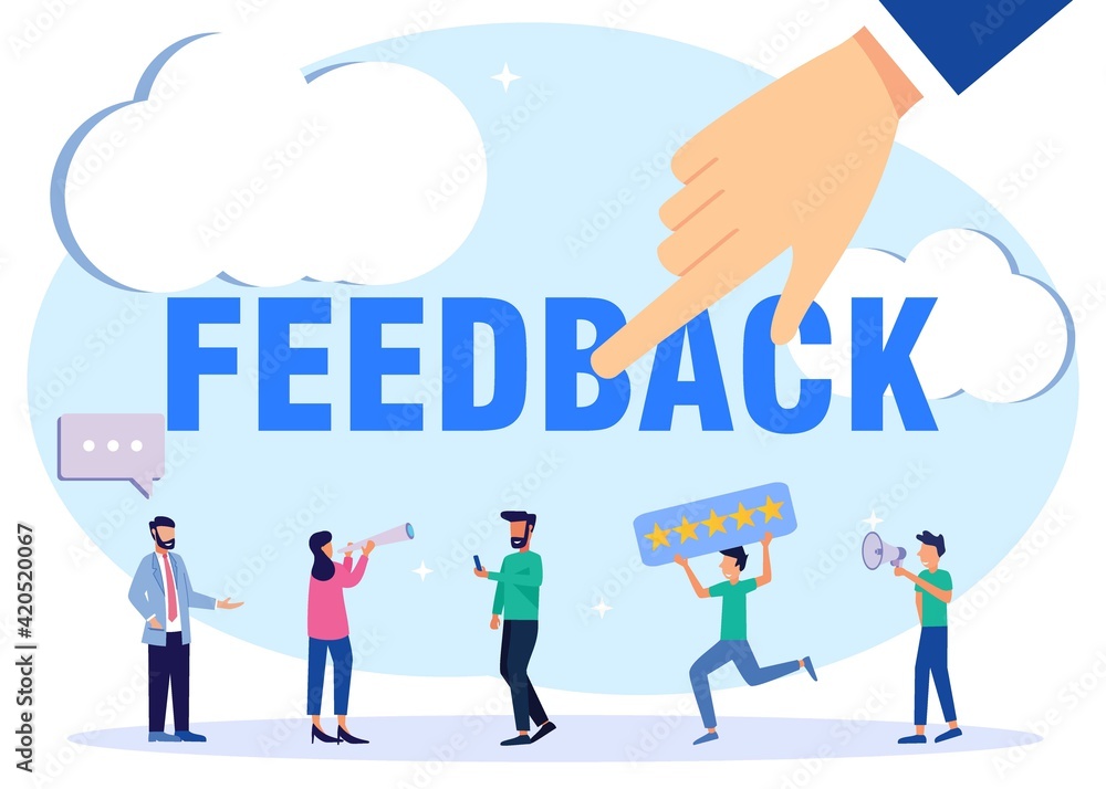 Illustration vector graphic cartoon character of feedback Illustration vector graphic cartoon character of feedback