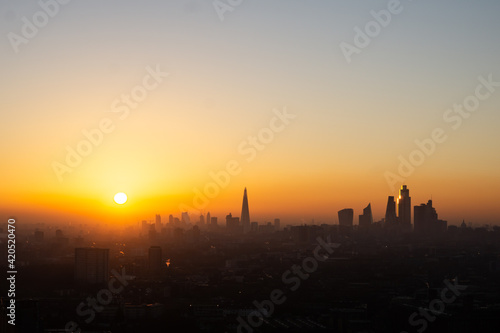 mild sunset London skyline