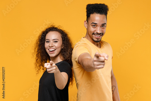Photography Young couple friends together team family african smiling leader man woman in bl