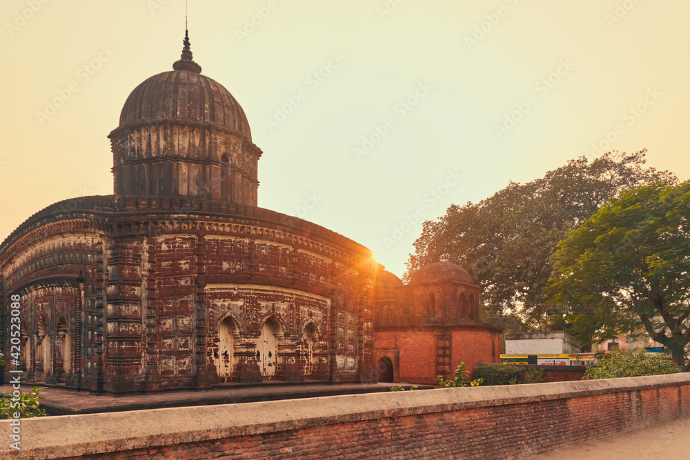 Lalji temple, an ancient terracotta temple of Bishnupur, West Bengal. A famous historical tourist place.