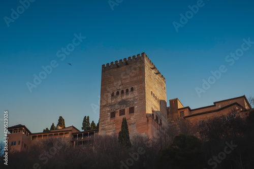 Comeras tower of the Alhambra Palace in Granada  Andalusia Spain Europe Travel