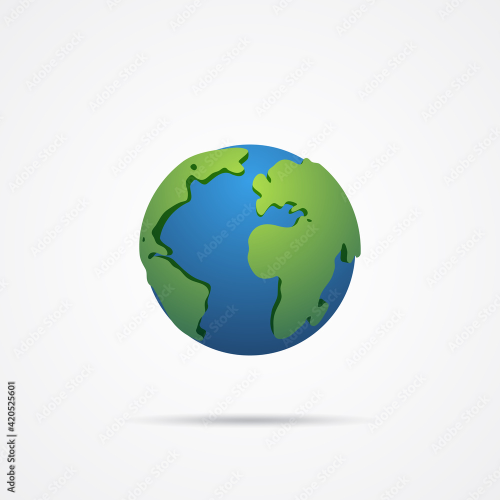 Earth 3d design isolated on white background. illustration