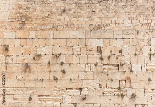 Western wall or wailing wall in the old city Jerusalem.