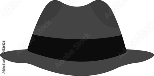 Vector illustration of a classic gray detective hat