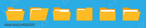 Flat folder icon set vector illustration