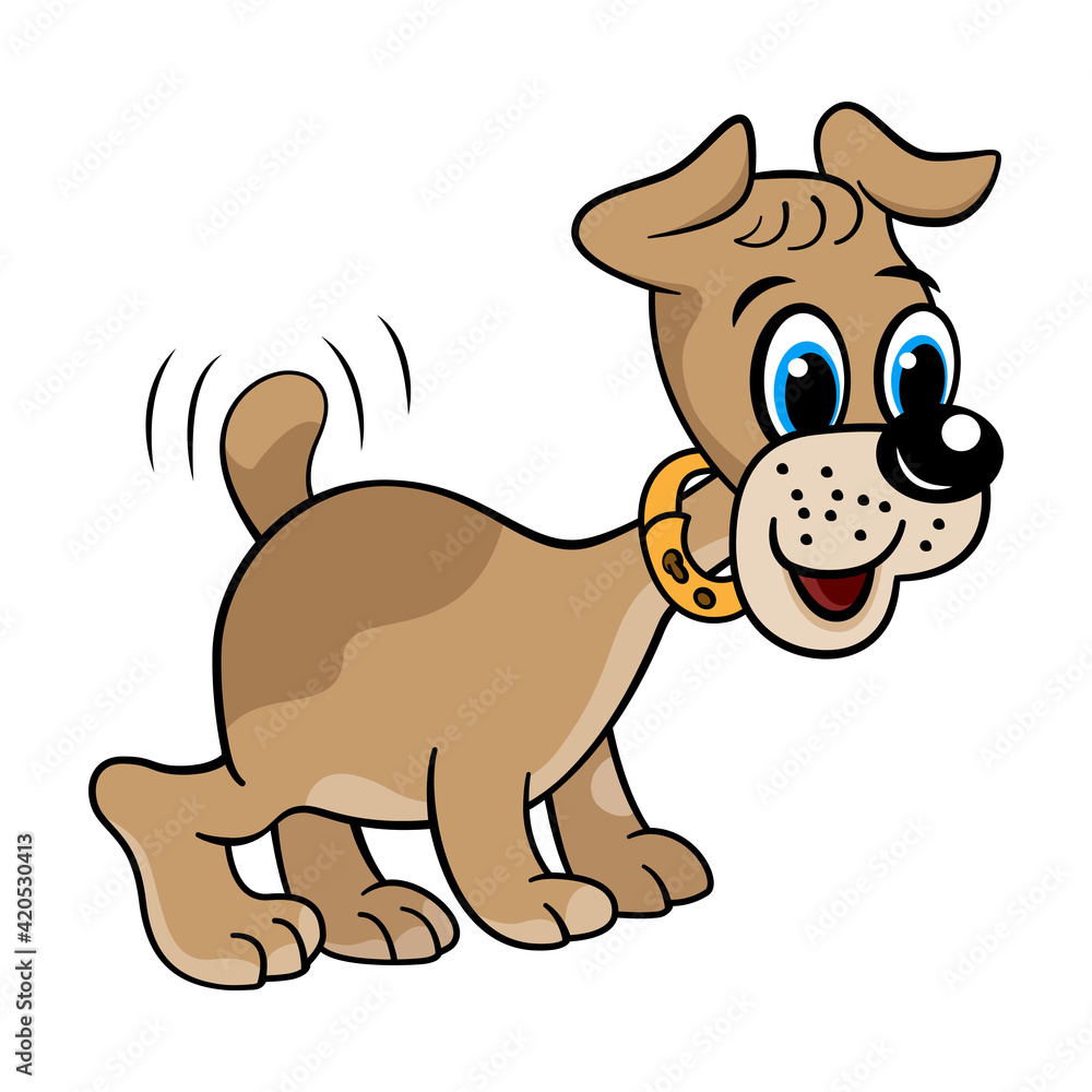 Cute cartoon dog. Puppy, doggy. Isolated on white background. Cute cartoon dog. Puppy, doggy. Isolated on white background.