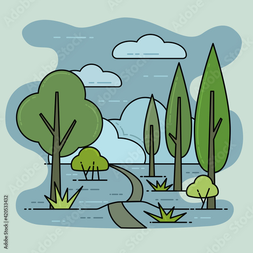 landscape with trees