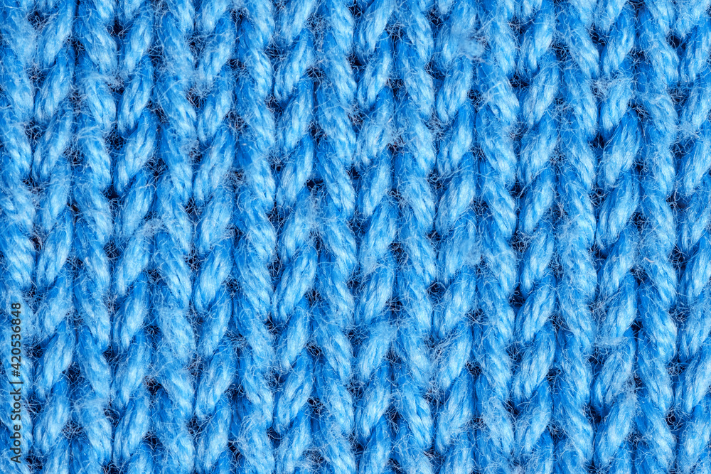 Photo of Light Blue Knitting Texture for Universal Application.