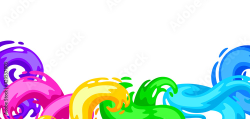 Background with colored swirls or paint blots.