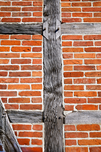 Fotografie Detail eines alten norddeutschen Bauernhauses in Niedersachsen