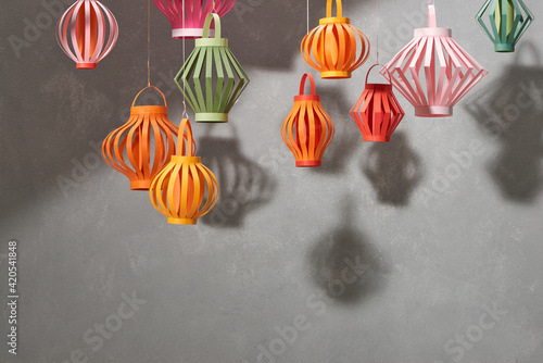 Colorful paper lantern for mid autumn festival