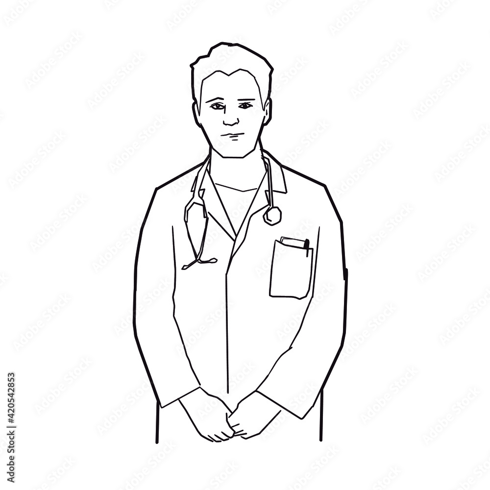 Young doctor. Medicine, profession and health care concept. Vector illustration. Young doctor. Medicine, profession and health care concept. Vector illustration.