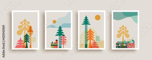 Scandinavian pine tree winter frame collection