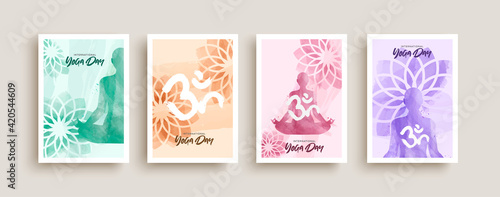 International yoga day health poster collection