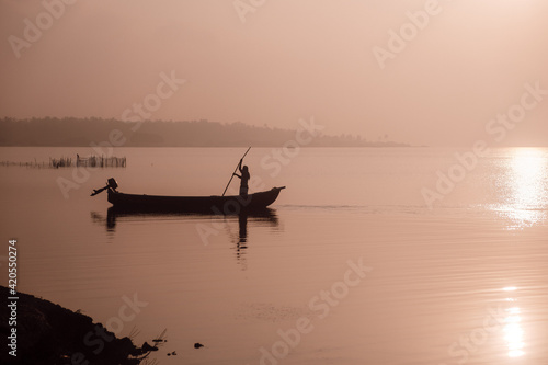 Boat at sunrise, Jaffna