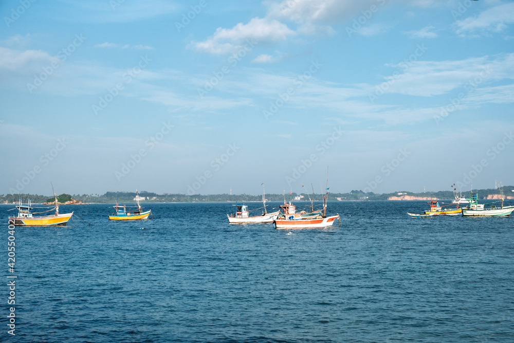 Boats in Weligama Boats in Weligama