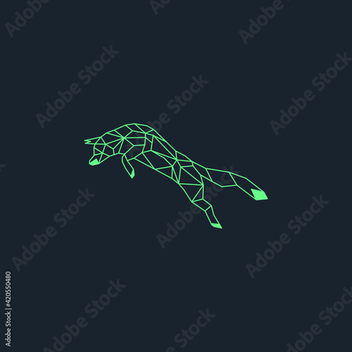 Light green origami fox vector design
