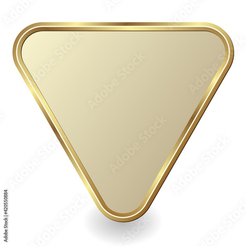 golden triangle on white background