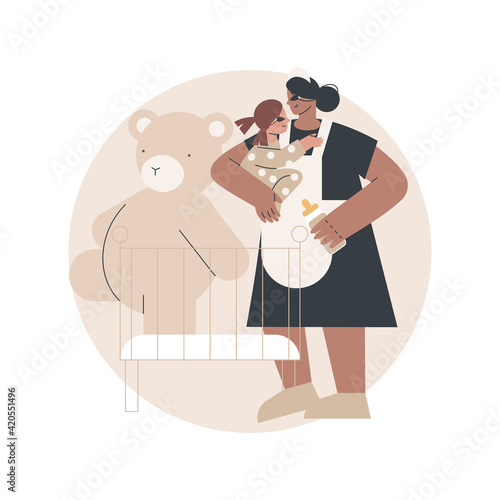 Infant daycare center abstract concept vector illustration.