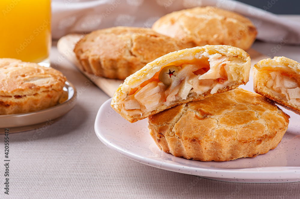 Typical Brazilian cuisine appetizer called Empada de Palmito. Typical Brazilian cuisine appetizer called Empada de Palmito.