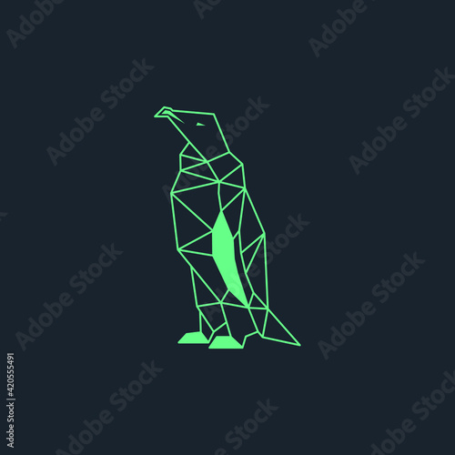 Green origami penguin vector design © EPSpoint
