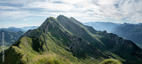 Swiss alpine ridge landscape