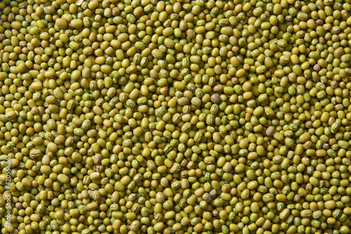 Healthy background from organic mung beans. photo