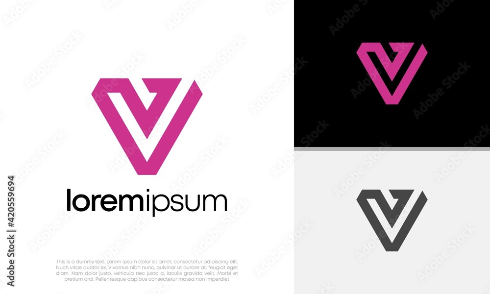 Initials V logo design. Initial Letter Logo. Initials V logo design. Initial Letter Logo.