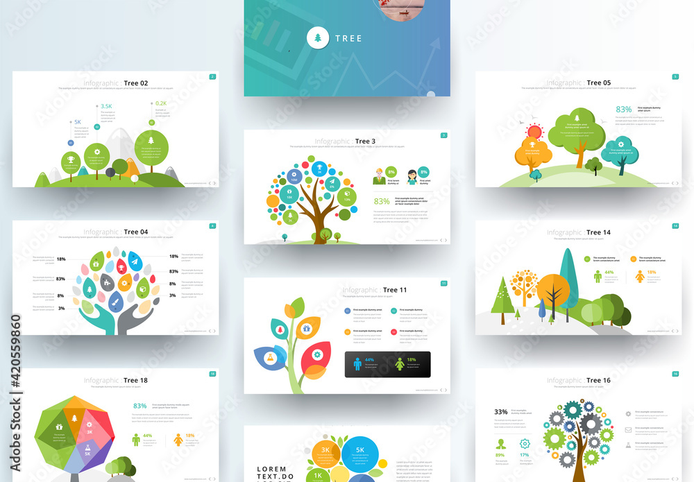 Tree Infographic Presentation Layout Stock Template | Adobe Stock