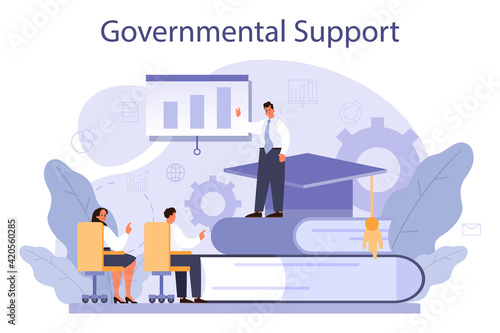 Governmental support. Business bank loan from a government
