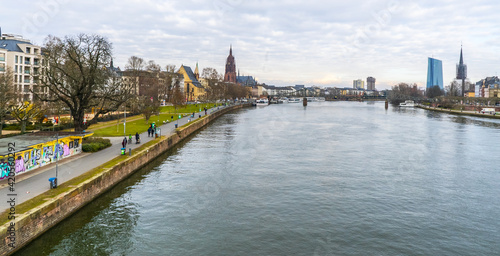 River Main in Frankfurt Germany - travel photography © 4kclips