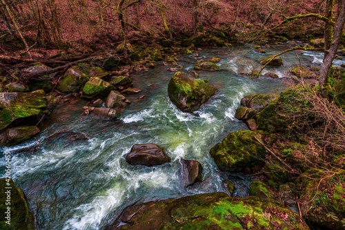 The Irrel waterfalls of the Prüm. The rapids in the lower reaches of the Prüm near Irrel in the Eifel, Germany. photo