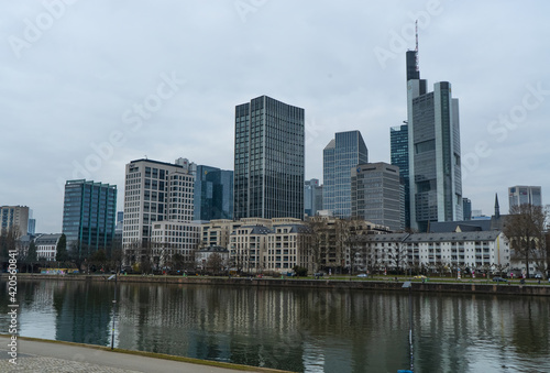 The skyscrapers in the financial district of Frankfurt Germany - travel photography © 4kclips