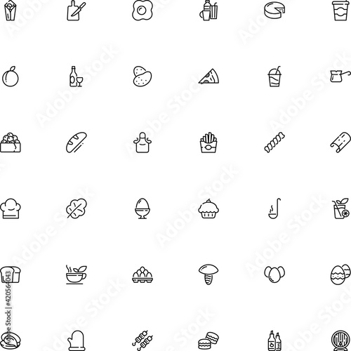 icon vector icon set such as: christianity, tomato, garment, knife, kabob, holiday, cappuccino, holder, caviar, decorative, round, season, martini, package, brandy, retro, pinafore, toast, dry