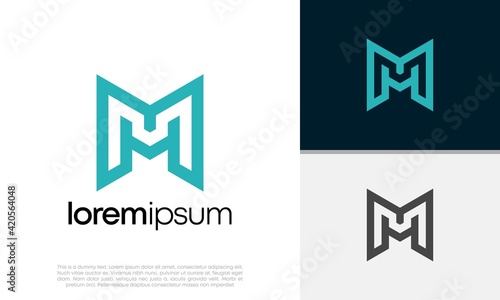 Initials MH, HM logo design. Initial Letter Logo.