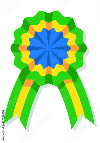 Photo Brazilian rosette ribbon. Vector emblem decoration
