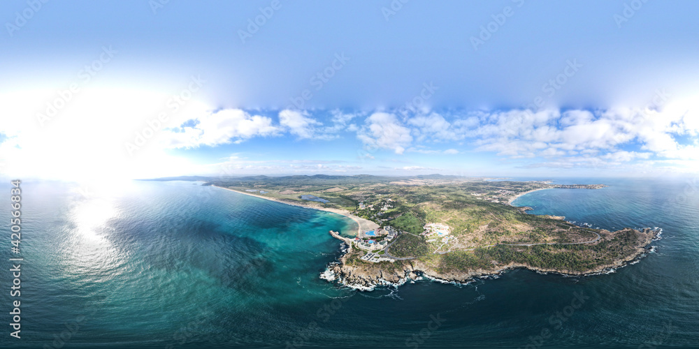 Aerial panorama of Cape Agalina near resort of Dyuni, Bulgaria