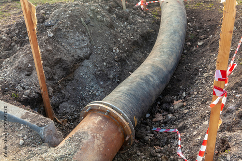 Flexible sewer pipe, sewer repair, road repair
