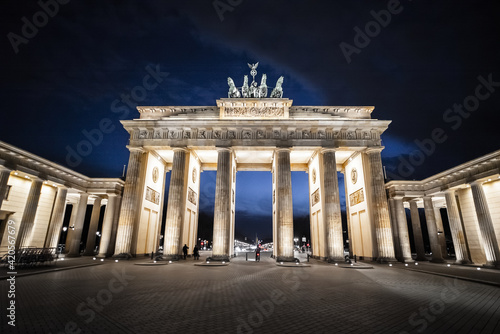 Famous Brandenburg Gate in Berlin at night - travel photography