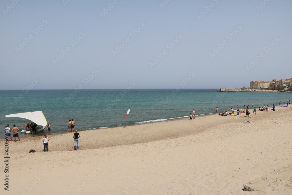 Beach of Cefalù, Sicily Italy
