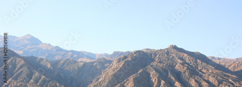 Beautiful mountains in Kyrgyzstan near Kazarman. Beautiful landscape with mountains at Kyrgyzstan on sunny day
