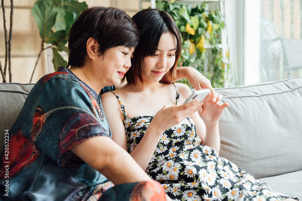 Mom and daughter at home Mom and daughter at home