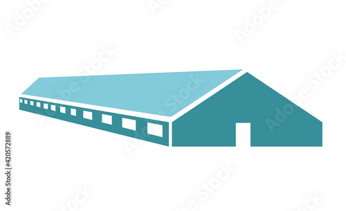 Farm for farm animals. Building for keeping animals on the farm. Simple flat illustration in one color. Suitable for use in infographics, as an icon, as well as for the design of articles
