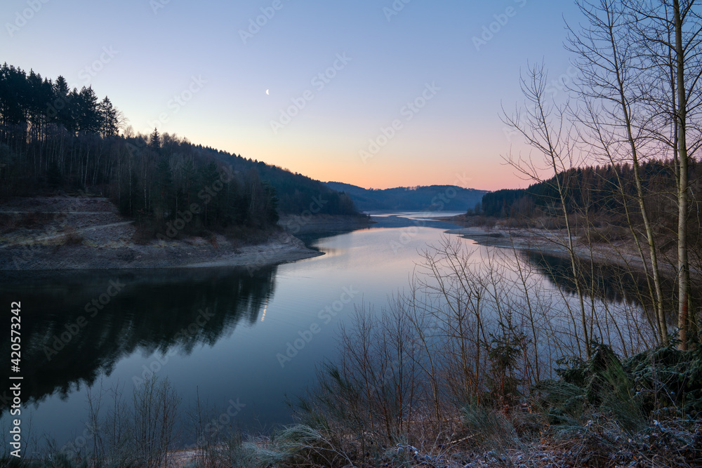 Dhunn water reservoir, Bergisches Land, Germany