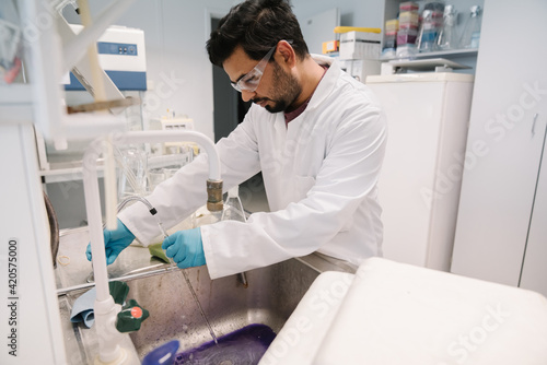 Wallpaper Mural Researcher Working At Laboratory Torontodigital.ca