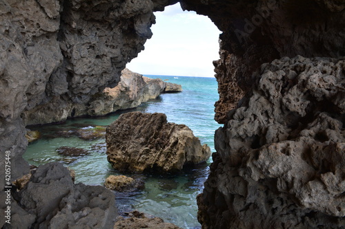 Sea between the rocks in Sicily