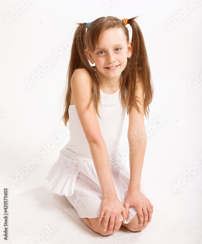 little girl in white dress