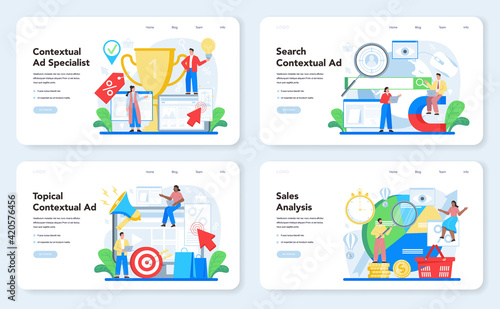 Contextual advertsing and targeting web banner or landing page set